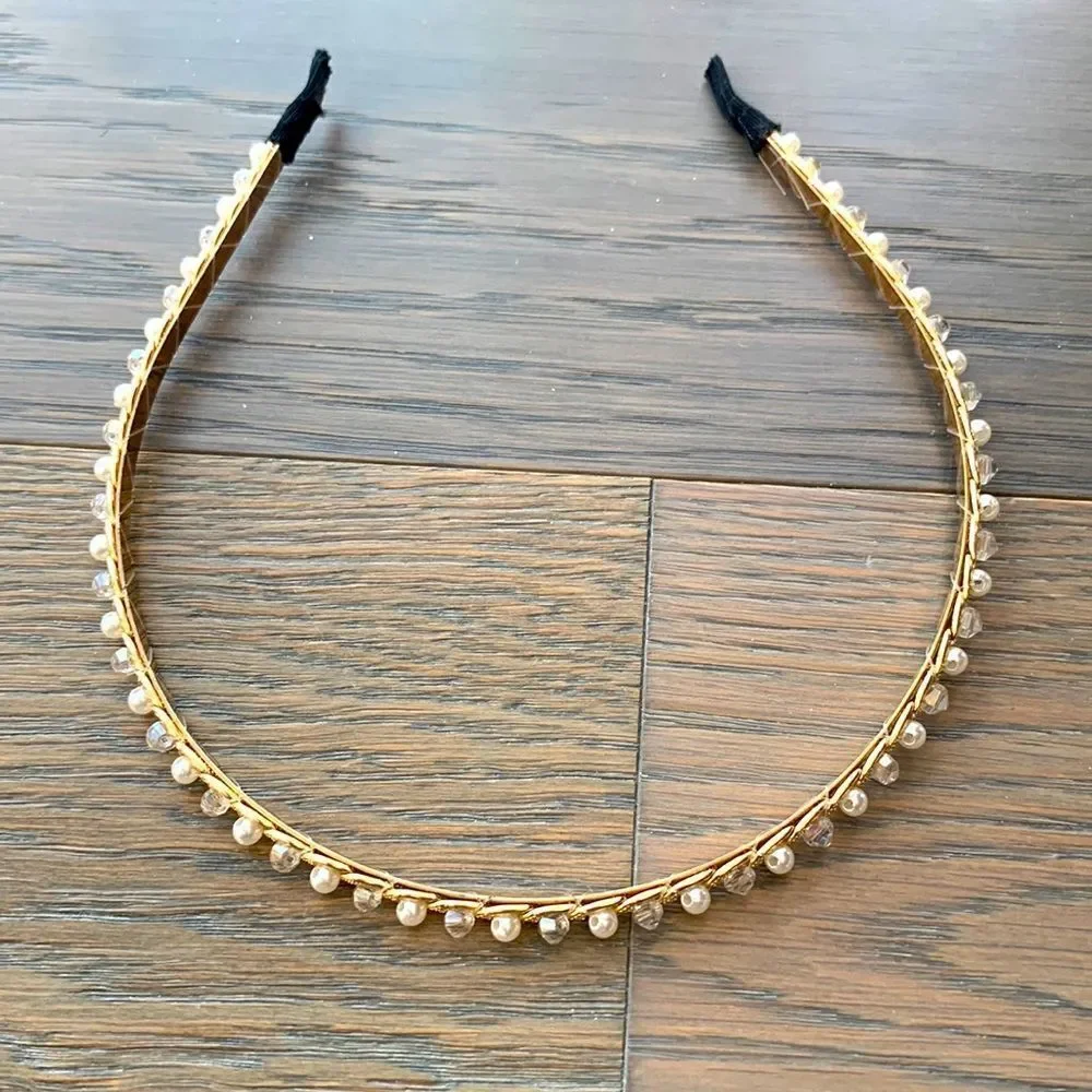 Sparkly Jeweled Headband with Pearls & Crystals for Teens or Kids